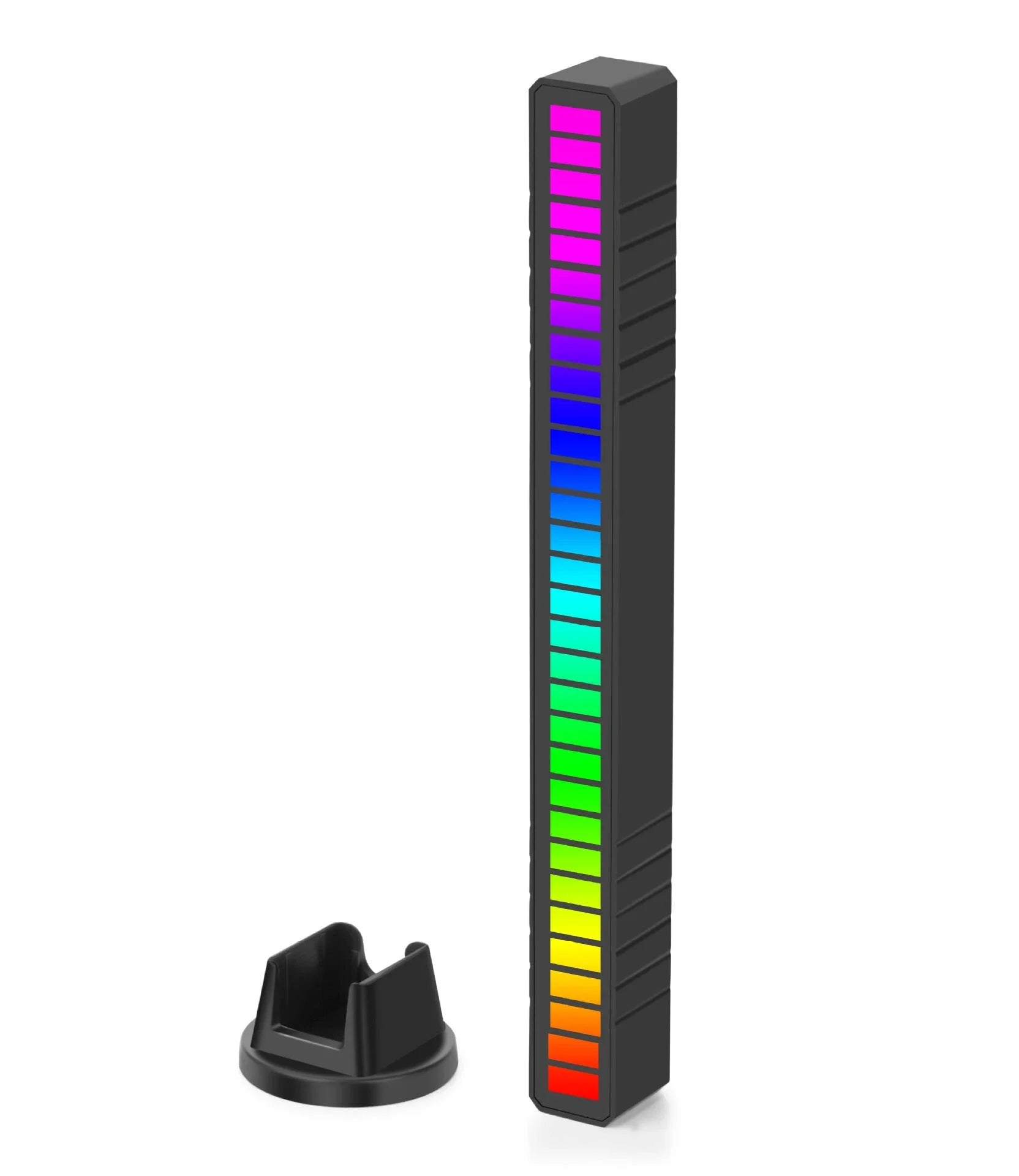 Rhythm-sensing RGB LED strip light with automatic music synchronization and adjustable brightness levels