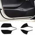 Carbon fibre pattern protective film for Tesla Model S door panels showing four pre-cut pieces