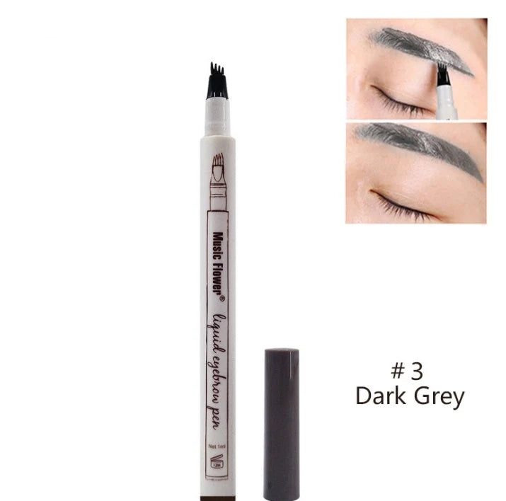 Waterproof Four-Claw Eyebrow Pen for natural, long-lasting brows