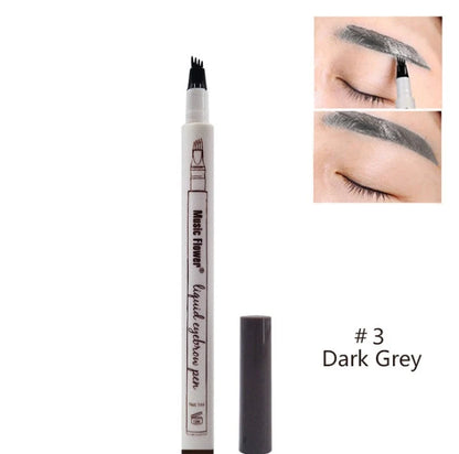 Waterproof Four-Claw Eyebrow Pen for natural, long-lasting brows