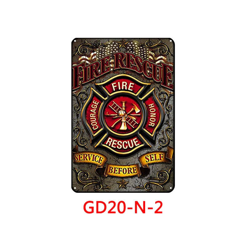 Retro tin painting wall hanging with American vintage design, 30x20cm