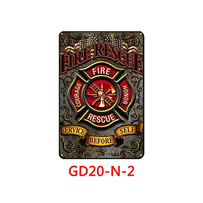 Retro tin painting wall hanging with American vintage design, 30x20cm