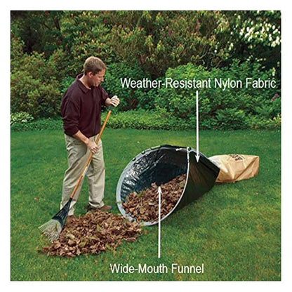 Green foldable dustpan leaf storage bag collector for efficient garden cleanup