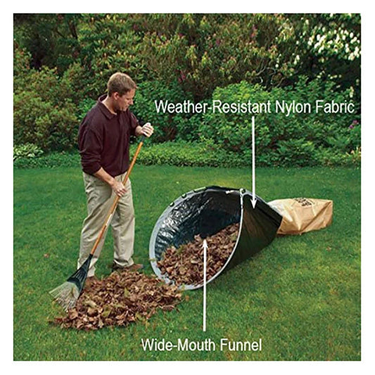 Green foldable dustpan leaf storage bag collector for efficient garden cleanup