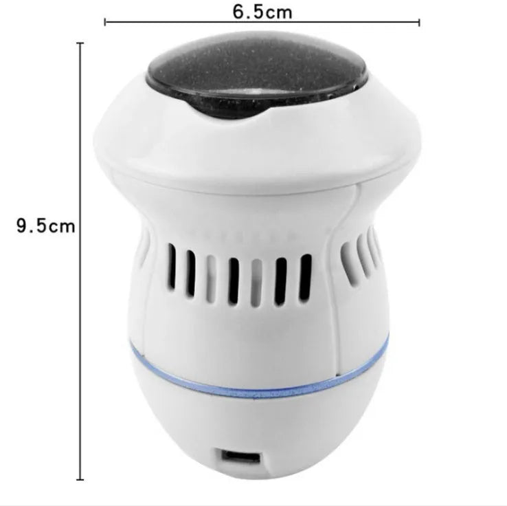 Multifunctional electric foot file grinder machine with vacuum absorption system, two diamond grinders, and USB charging in beige