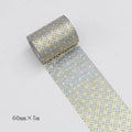 Alice in Wonderland themed bronzing and paper tape stickers in gold, blue, green, orange, pink colours