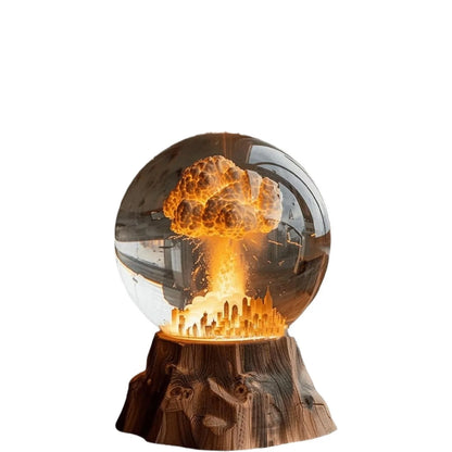 3D Mushroom Cloud Atomic Bomb Explosion Night Light on a desk