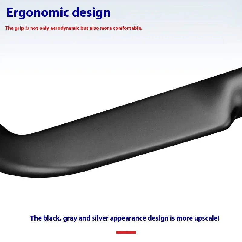 Carbon fibre road bicycle handlebar showing red double-line graphic on a black background.
