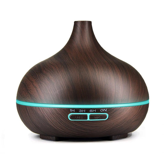 550ml Ultrasonic Humidifier with Aromatherapy Function in Brown, Yellow, and White