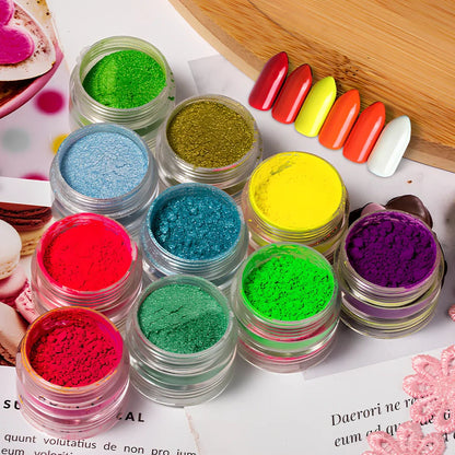 6-colour fluorescent pearl powder set, 1g glitter portions for firework blooming effects in crafts