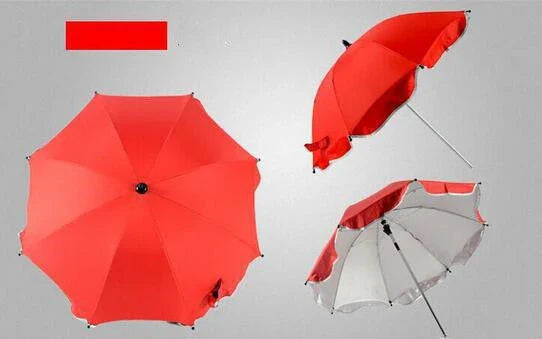 A 360-degree swivel pram umbrella with high-density UV protection and durable steel construction