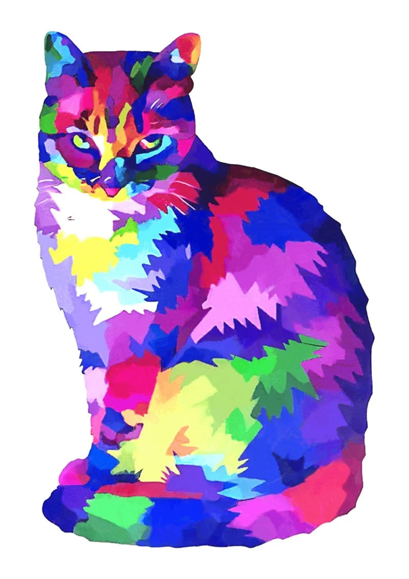 Colourful animal-shaped wooden jigsaw puzzles for children, educational and fun