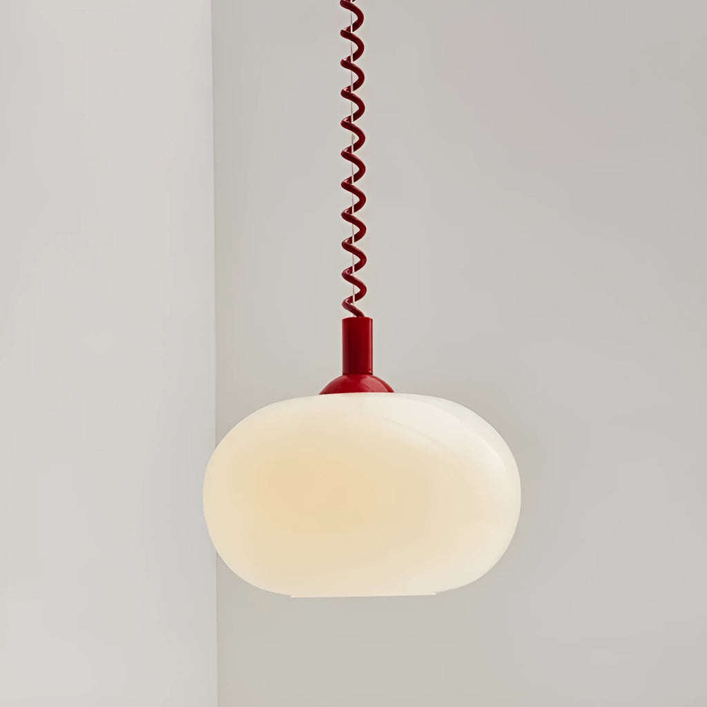 Chinese style glass chandelier D25CM red flexible wire for bedside restaurant hotel simple modern