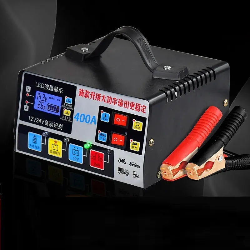 Liuxian 400A fully automatic truck battery charger 400W black with EU plug