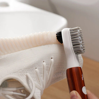 Electric shoe cleaner with soft bristles and vibration technology for effective shoe maintenance