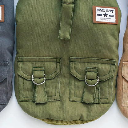 Grey cap dog coat hoodie on small breed like Chihuahua, warm wool blend for autumn winter, sizes S-XXL available