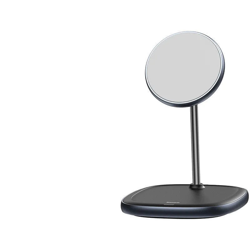 Swan magnetic wireless charging stand for iPhone 12 in black or white with Type-C cable