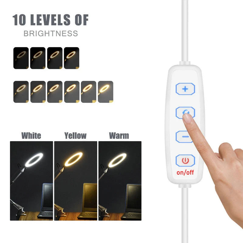 USB Magnifier LED Soldering Magnifying Glass with adjustable brightness and heavy round base