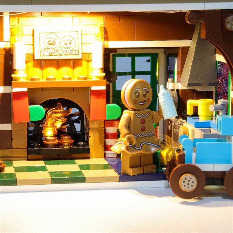 LED string light kit for building block gingerbread houses, compatible with set 10267