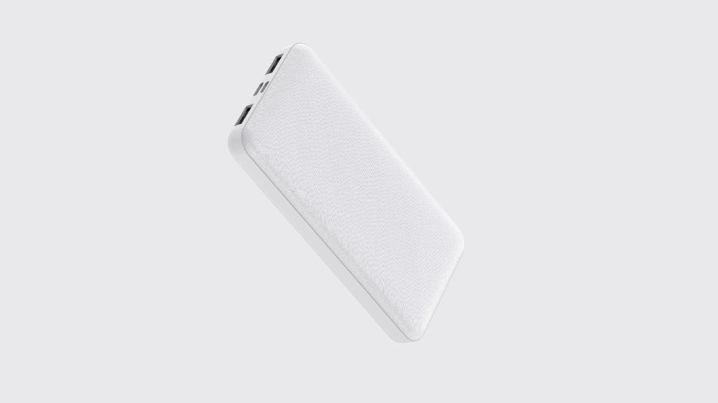 Small light show cloth pattern mobile power supply in black and white, plastic shell with compact size