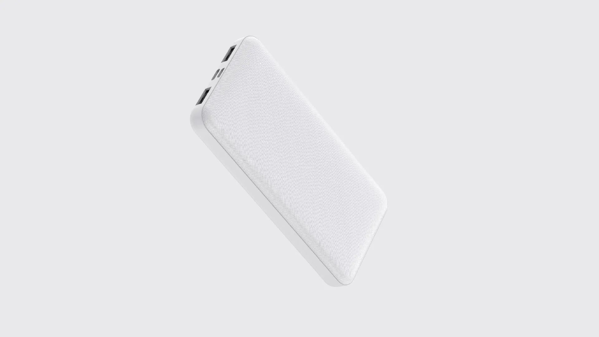 Small light show cloth pattern mobile power supply in black and white, plastic shell with compact size