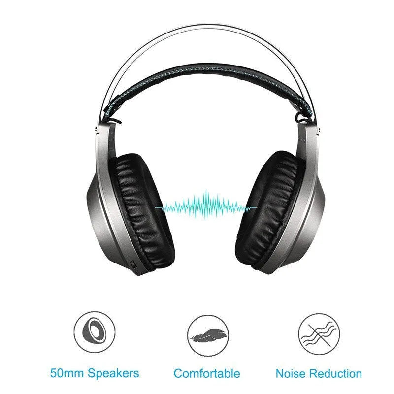 Black NUBWO N2 over-ear gaming headset with detachable microphone and on-cup volume control.