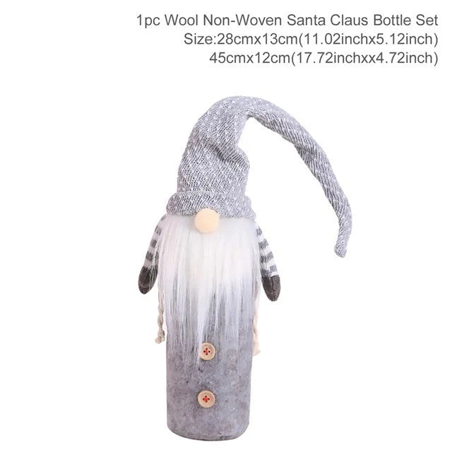 Festive Christmas wine bottle socks in vibrant holiday designs