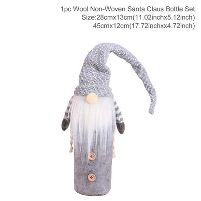 Festive Christmas wine bottle socks in vibrant holiday designs