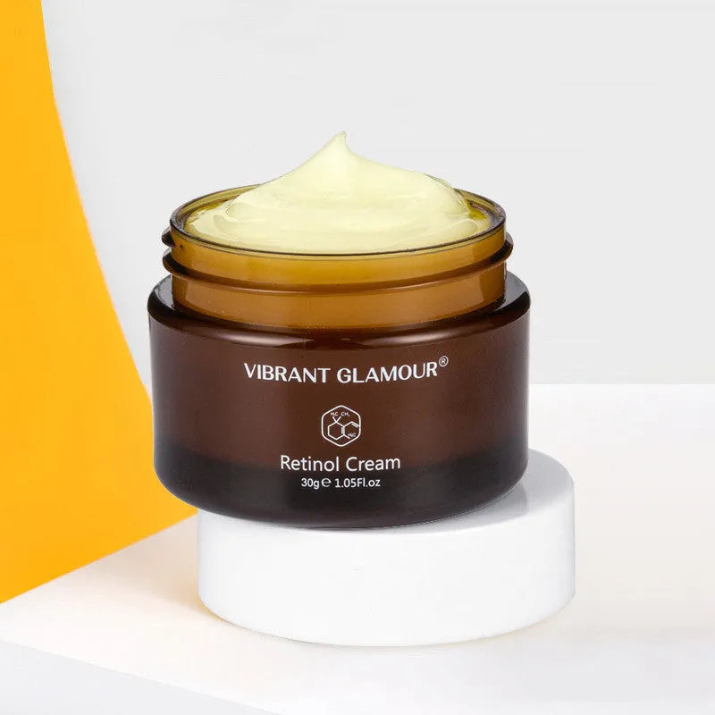 30 ml bottle of retinol facial serum for reducing dry lines and fine lines.