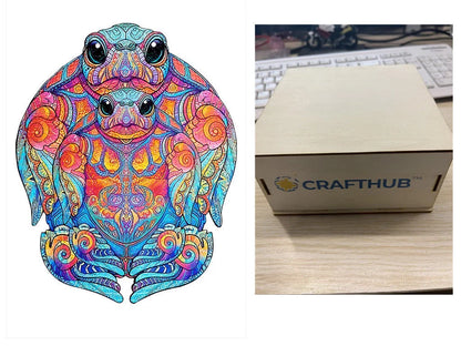 Animal Puzzle Craft Hub A3 Size Wooden Box for puzzle storage and display