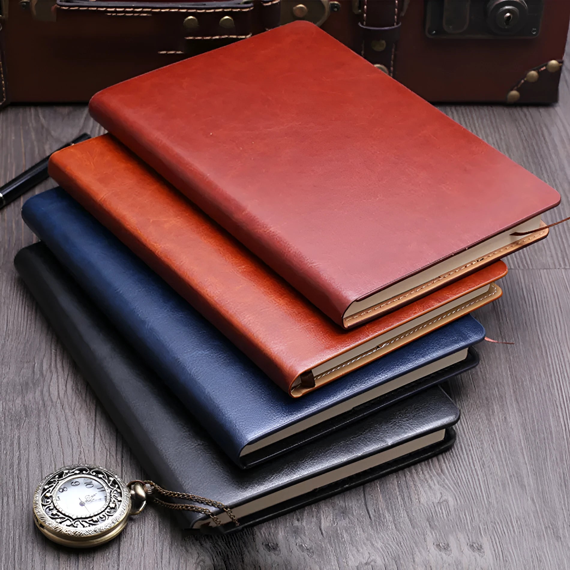 A5 business notepad with colour-changing PU cover and Dowling paper in black, brown red, brown yellow, dark blue, grey options