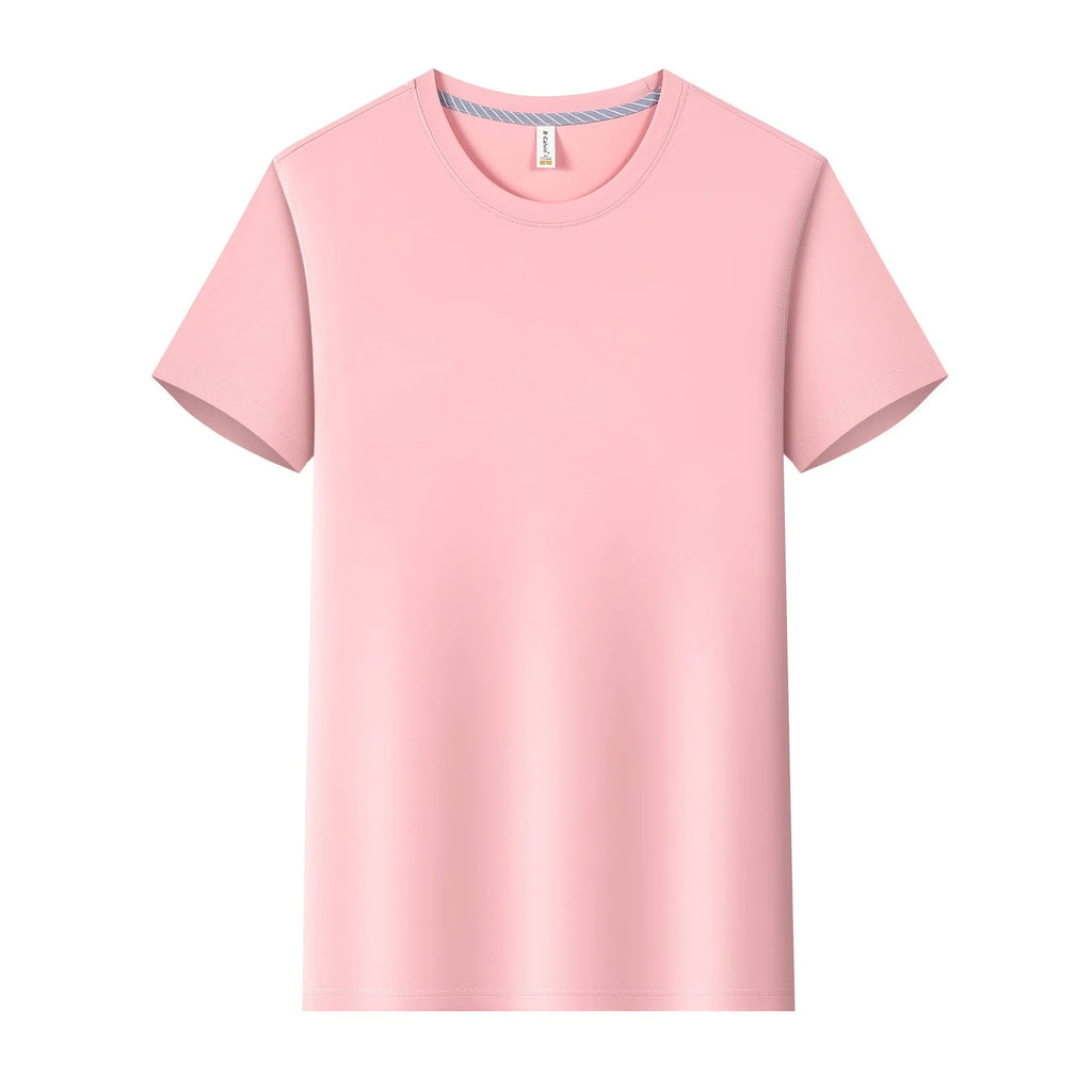 Ice Water Cube solid colour round neck nylon T-shirt in loose fit for summer sports, available in multiple sizes and colours