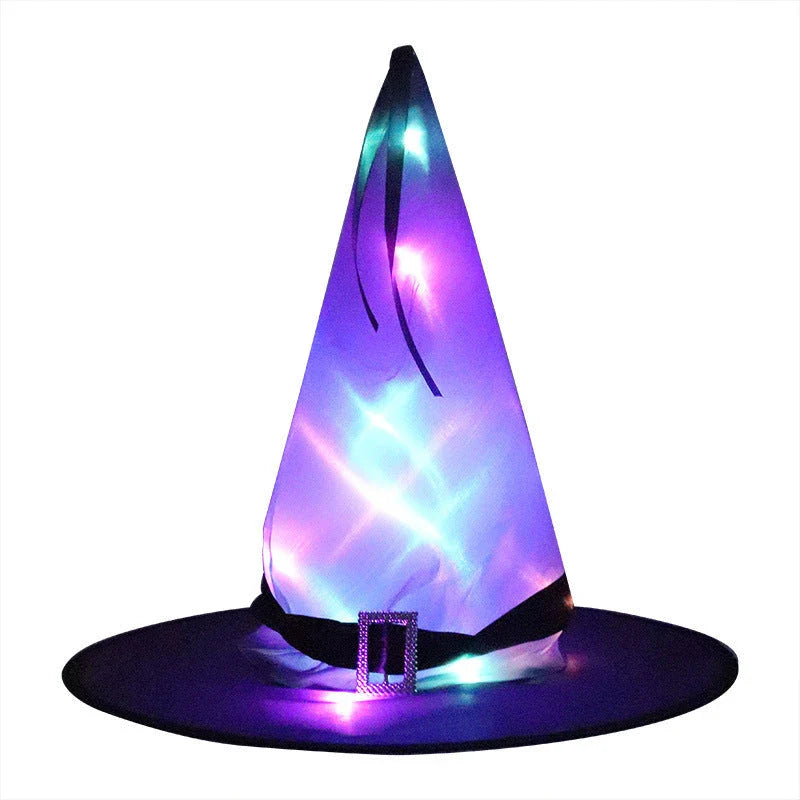 Glowing witch hat with LED lights for Halloween decor