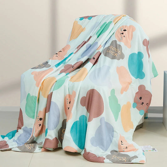Machine washable ice silk thin quilt in various colours and sizes for cool summer nights