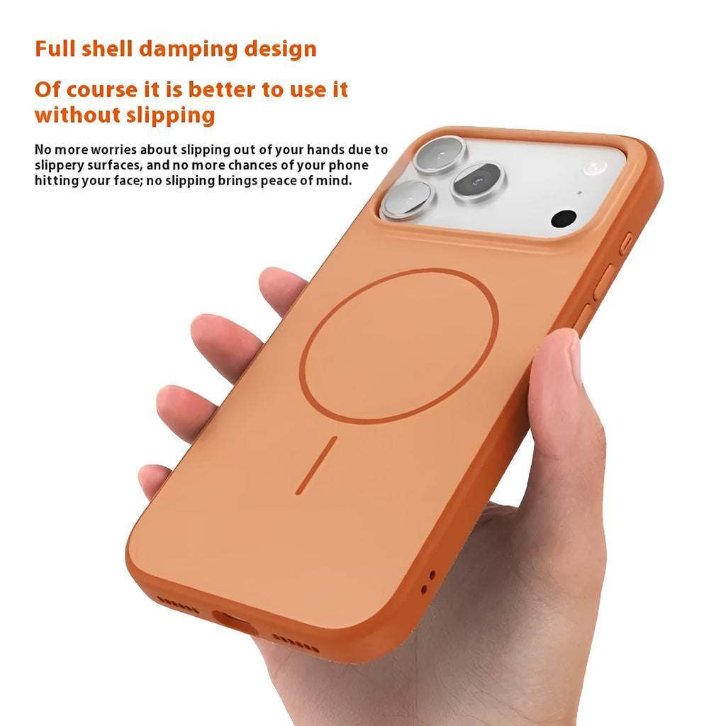 Magnetic suction anti-fall hard case for iPhone 17 series, TPU PC, black colour, injection moulded