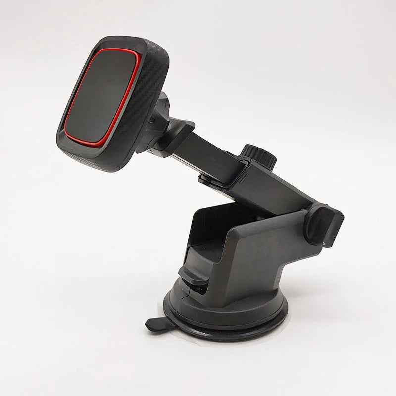 Black car air vent phone holder with long brush mounting mechanism for dashboard placement