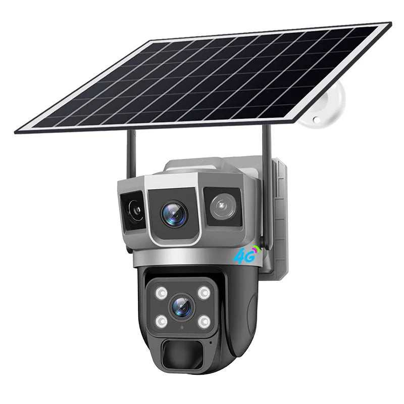 V380 outdoor HD security camera with solar panel and double light night vision