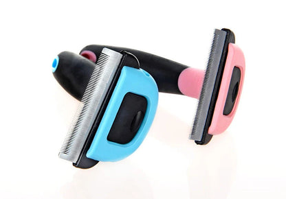 Blue and Pink Pet Hair Removal Comb for long straight hair, sizes S, M, L
