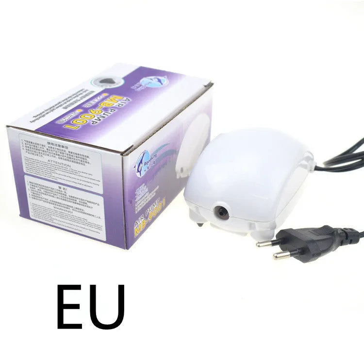 White aquarium silent oxygen pump 2.5W 1.8L/min with EU plug for fish tank aeration