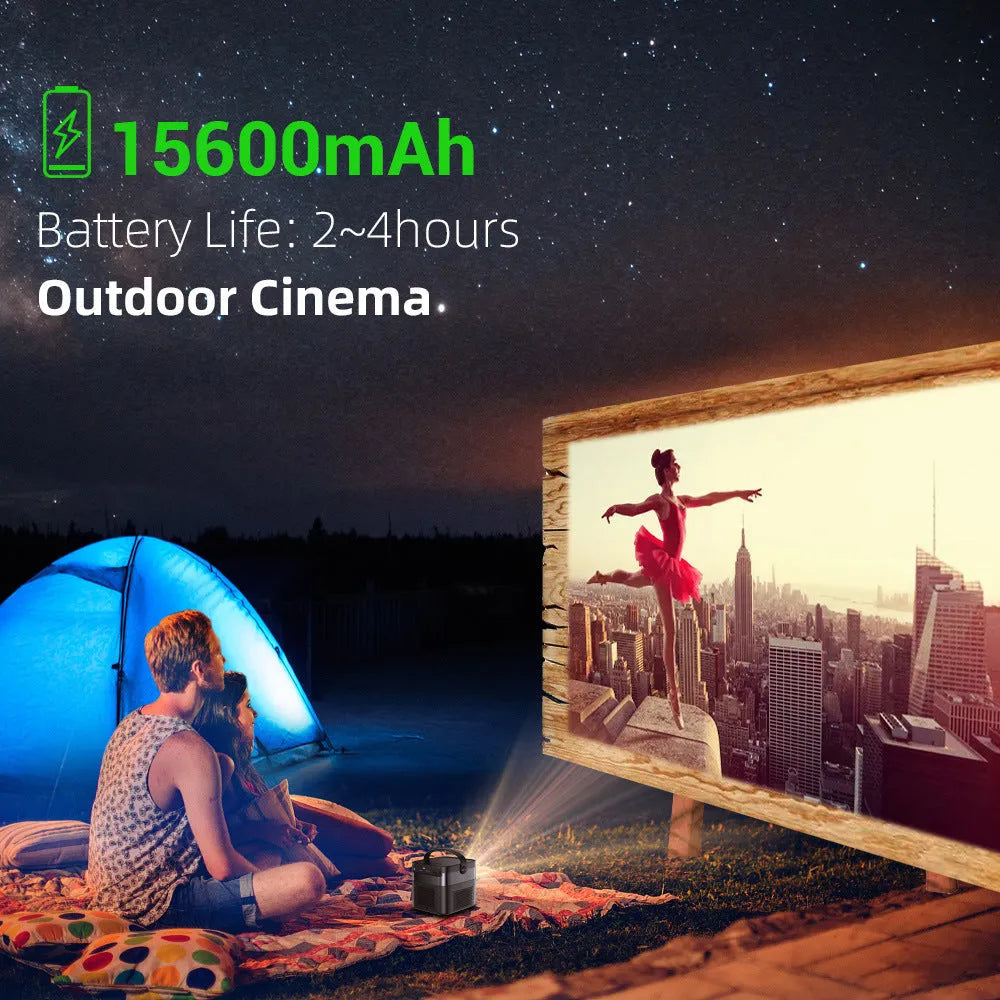 U70 Pro rechargeable smart projector with Android 9.0 and built-in battery
