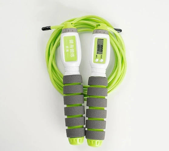 Adjustable electronic counting fitness jump rope with colour options