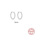 S925 sterling silver twisted string round ring earrings in multiple sizes from 6mm to 13mm diameter
