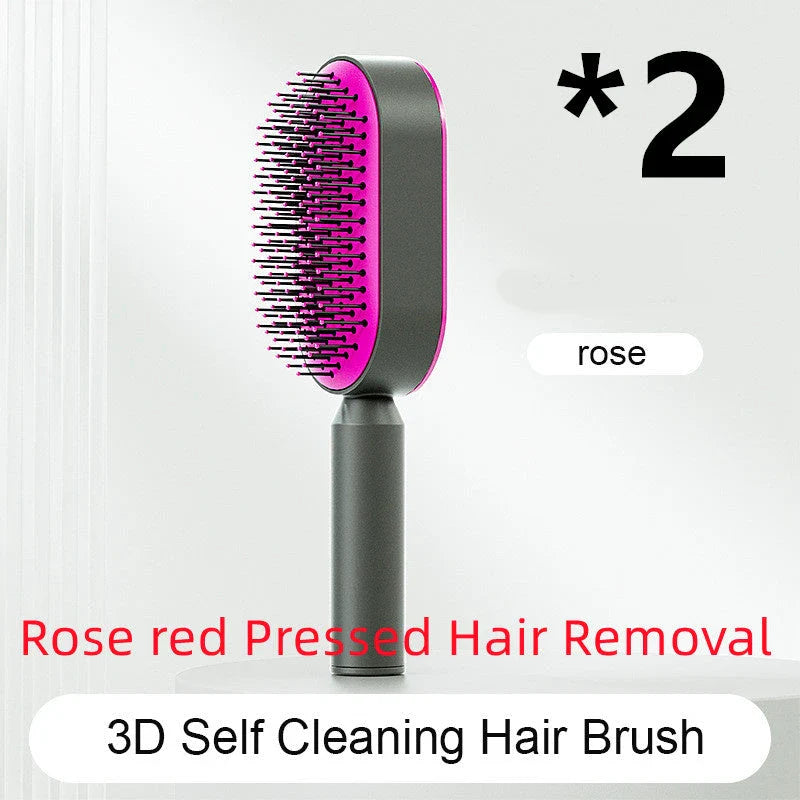 3D Air Cushion Hair Brush in elegant white, showcasing wide comb teeth and ergonomic handle