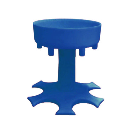 Compact 6-port wine dispenser in blue, grey, or pink, made from durable PLA material