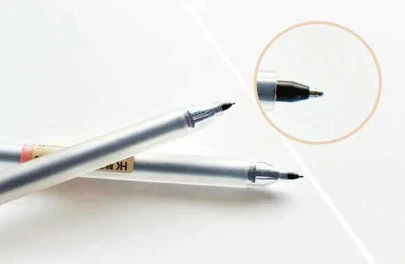 Pack of 12 black Muji gel pens with 0.5mm fine nibs.