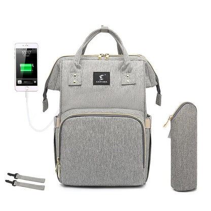 Portable Folding Crib Mummy Bag in green, grey, black, and pink options