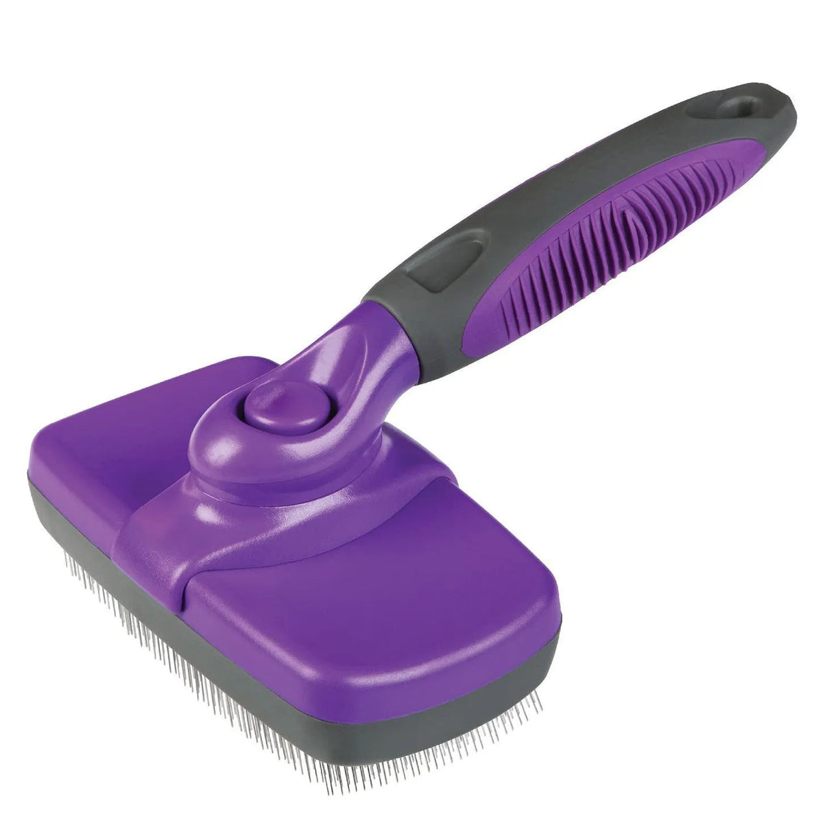 Self-cleaning slicker brush with retractable bristles, PP material, 12.5x7cm comb surface, 11.5cm handle, Pet Comb colour