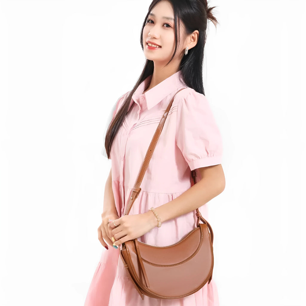 Urban minimalism soft PU shoulder bag in horizontal rectangular shape, available in four colours