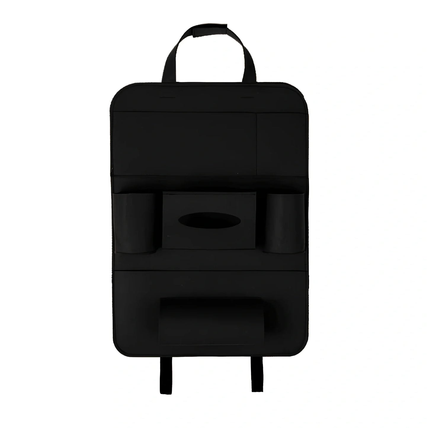 Car backseat organiser with multiple pockets measuring 40x55cm in wool felt material