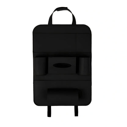 Car backseat organiser with multiple pockets measuring 40x55cm in wool felt material